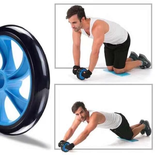 ลูกกลิ้ง บริหารหน้าท้อง 16 CM ลูกกลิ้งฟิตเนส AB Wheel ล้อออกกำลังกาย แบบล้อคู่ ฟรีแผ่นรองเข่า Sta